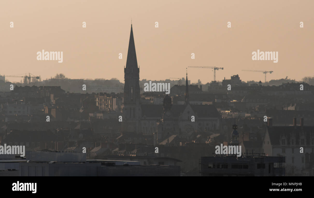 Cityscape of Nantes (France) Stock Photo