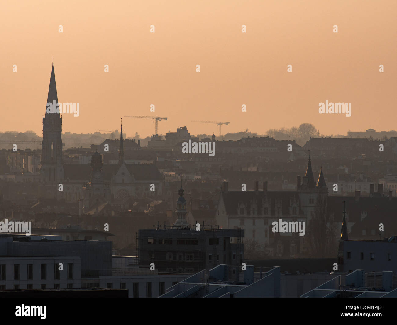 Cityscape of Nantes (France) Stock Photo