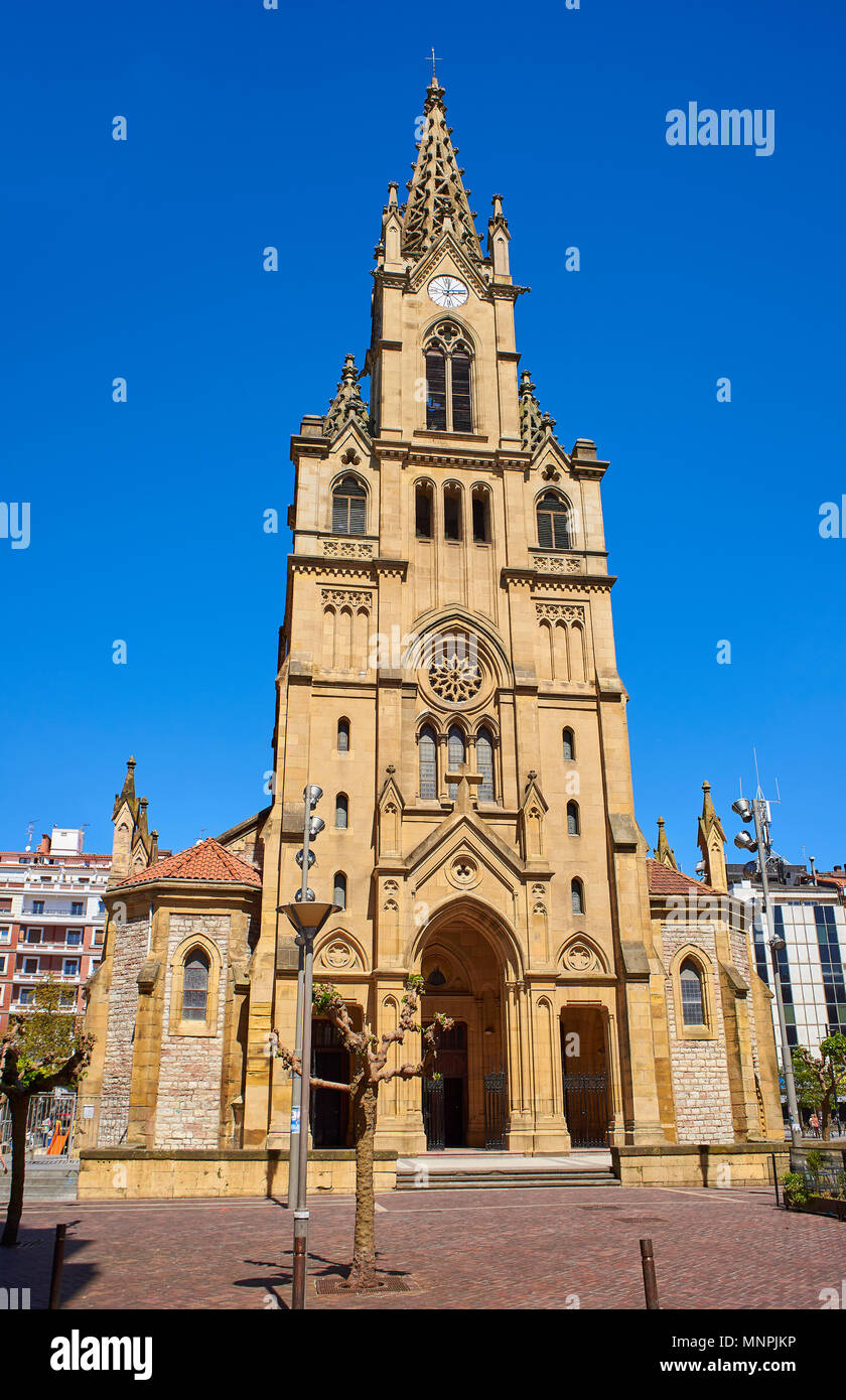Principal facade of San Ignacio church in San Sebastian. Basque Country, Spain. Stock Photo