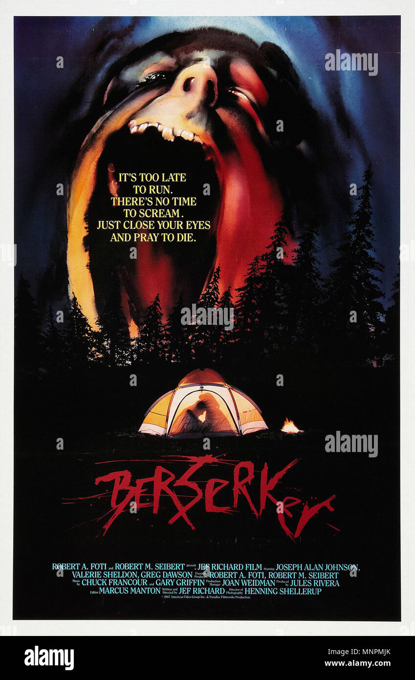 Berserker  - 1987   - Vintage Movie Poster 01 Stock Photo