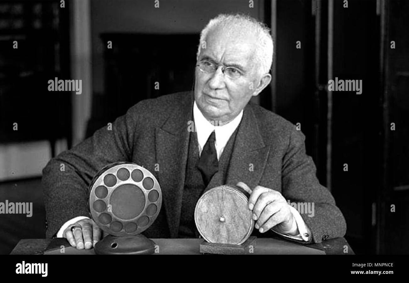 EMILE BERLINER (1851-1929) German-born American inventor of the gramophone record disc Stock Photo