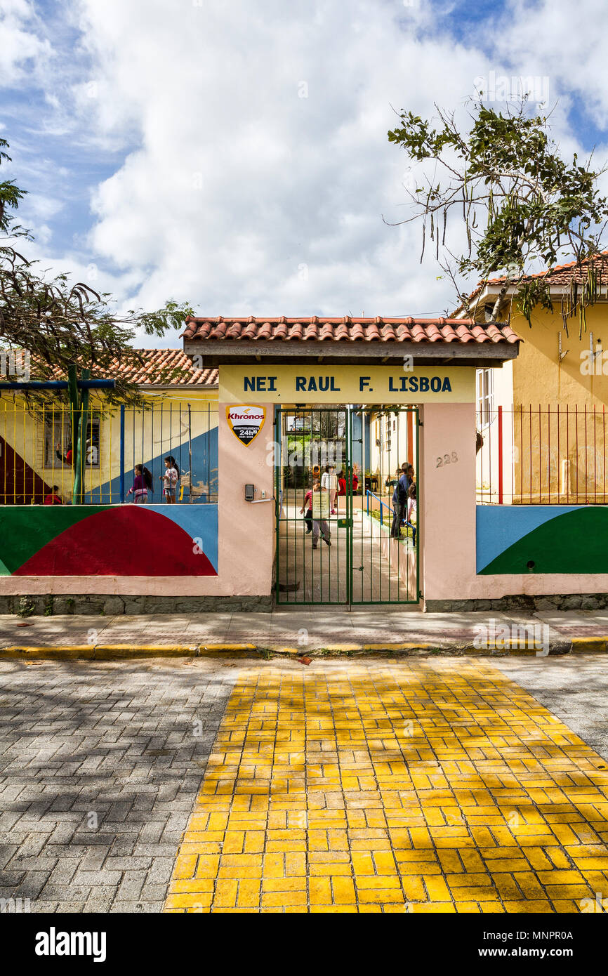 Entrance of a public school in southern Brazil. Florianopolis, Santa Catarina, Brazil. Stock Photo