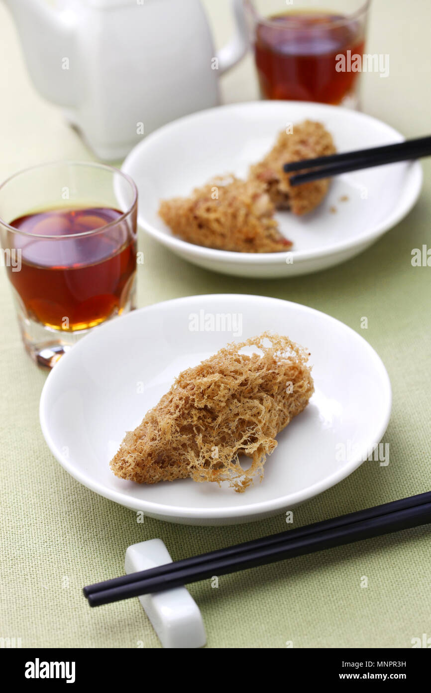 deep fried taro dumplings, chinese dim sum and shaoxing wine