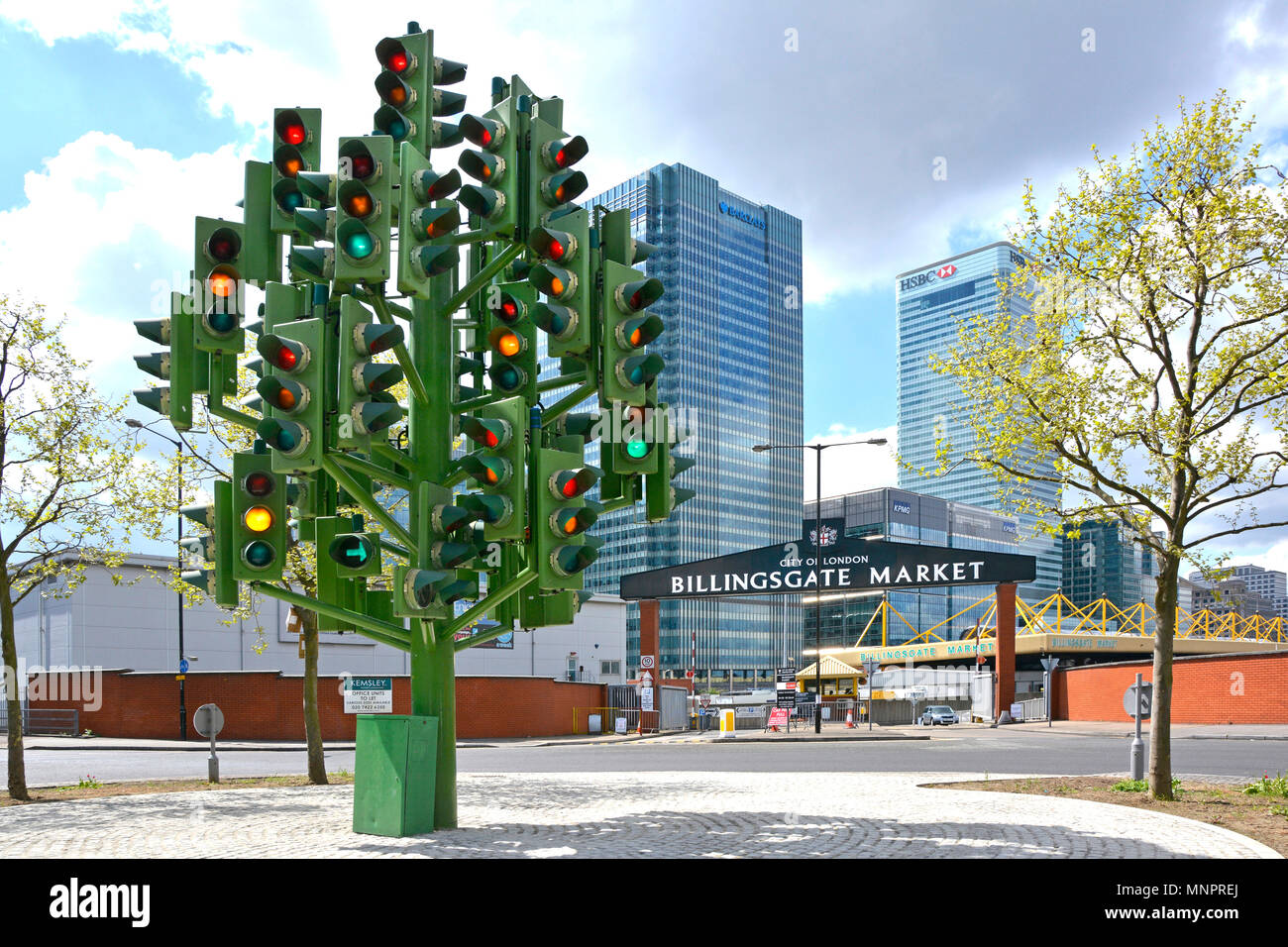 Traffic lights in East London street scene Traffic Light Tree public