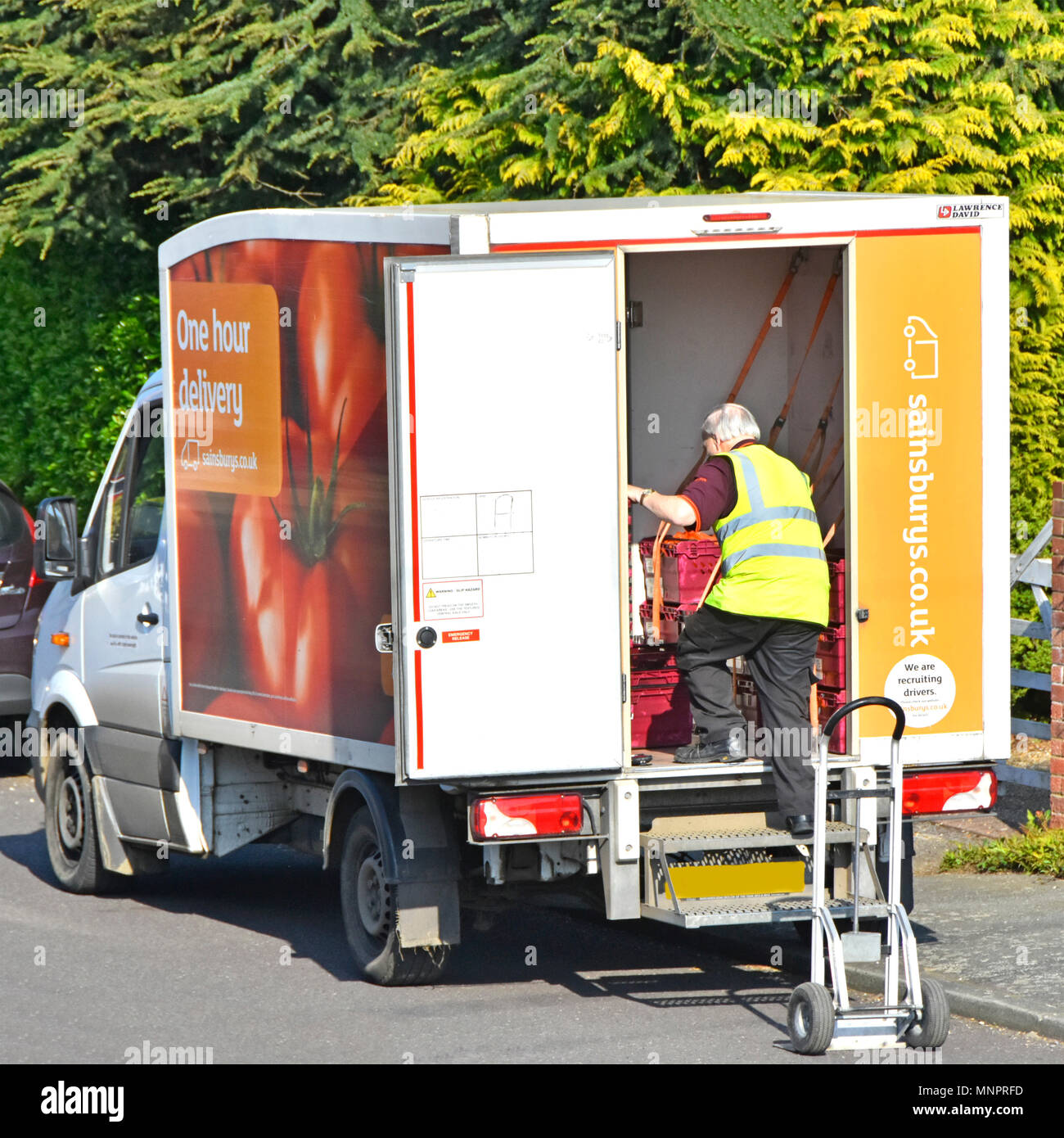 Sainsburys supermarket van driver man 