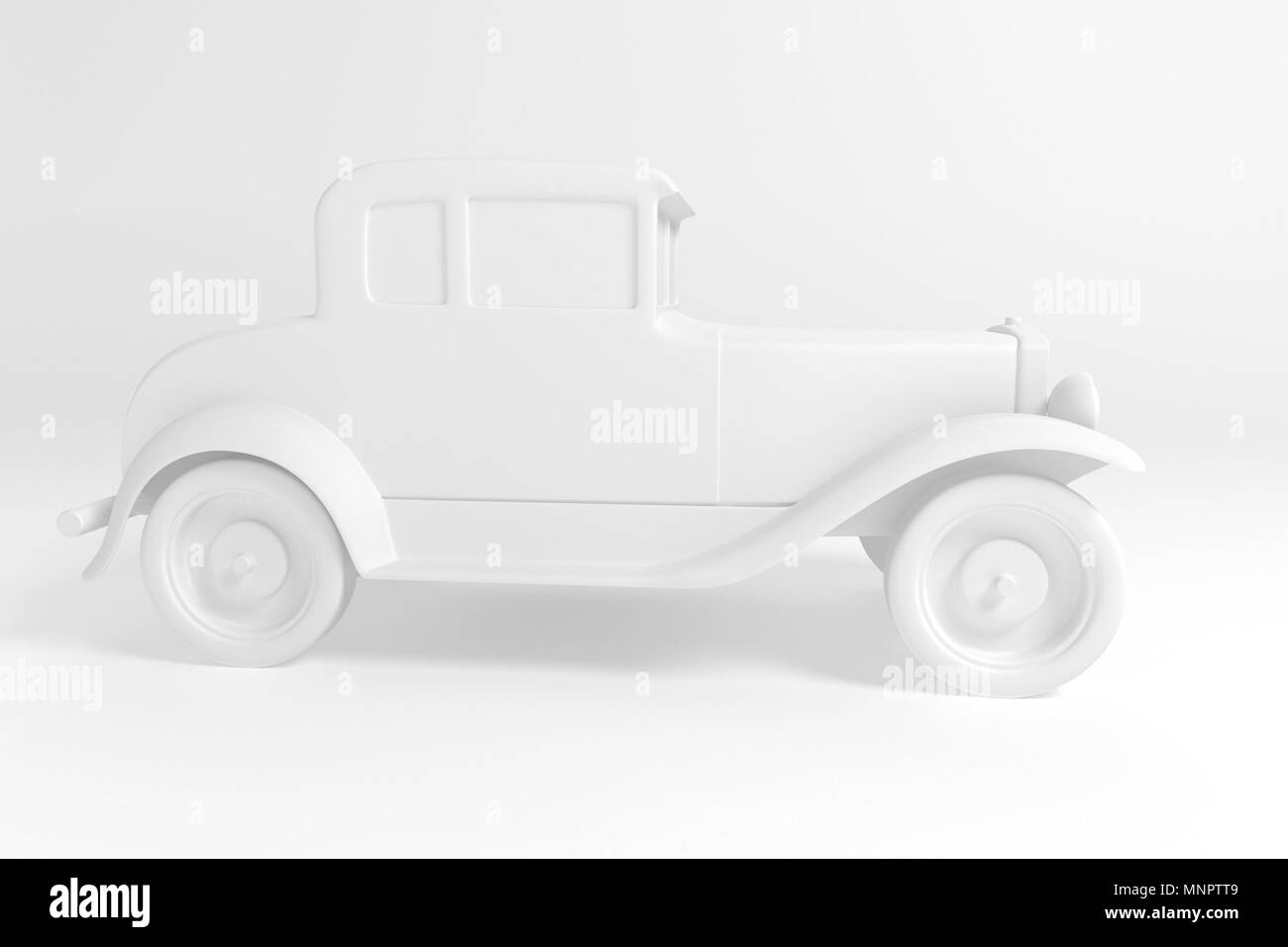 Old car isolated on white background 3d rendering Stock Photo - Alamy