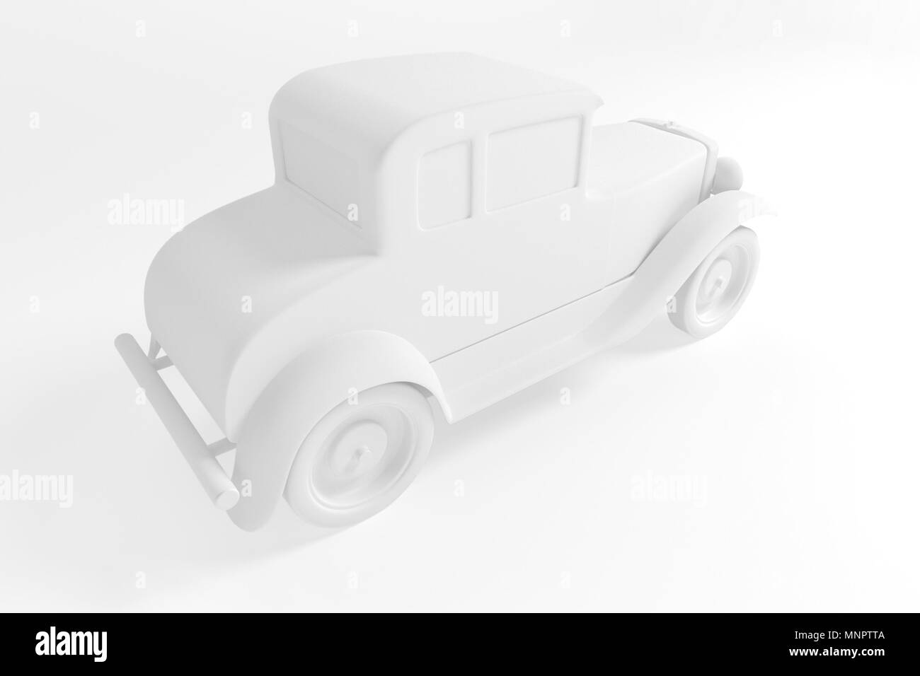 Old car isolated on white background 3d rendering Stock Photo - Alamy