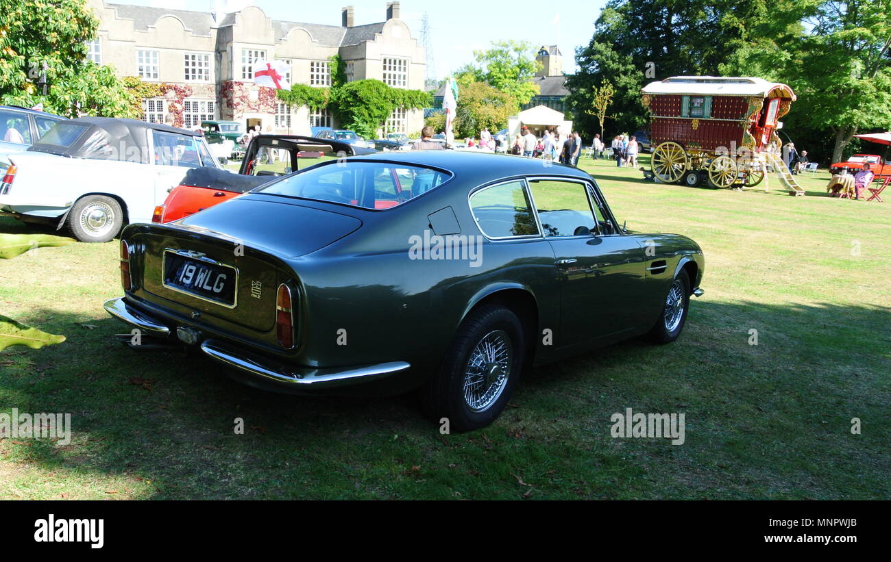 a Aston Martin DB6 Mk2 parked up on display at Forde House classic car