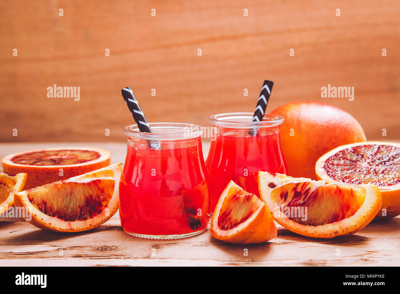blood orange juice. red orange juice with orange slice. Healthy drink Stock Photo Alamy