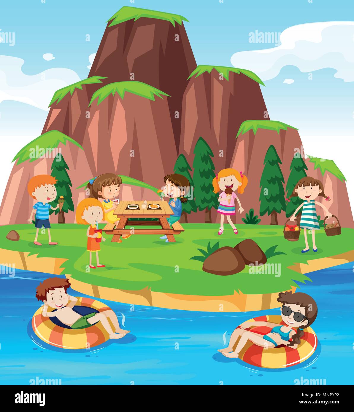 People Camping at the Nature illustration Stock Vector Image & Art - Alamy