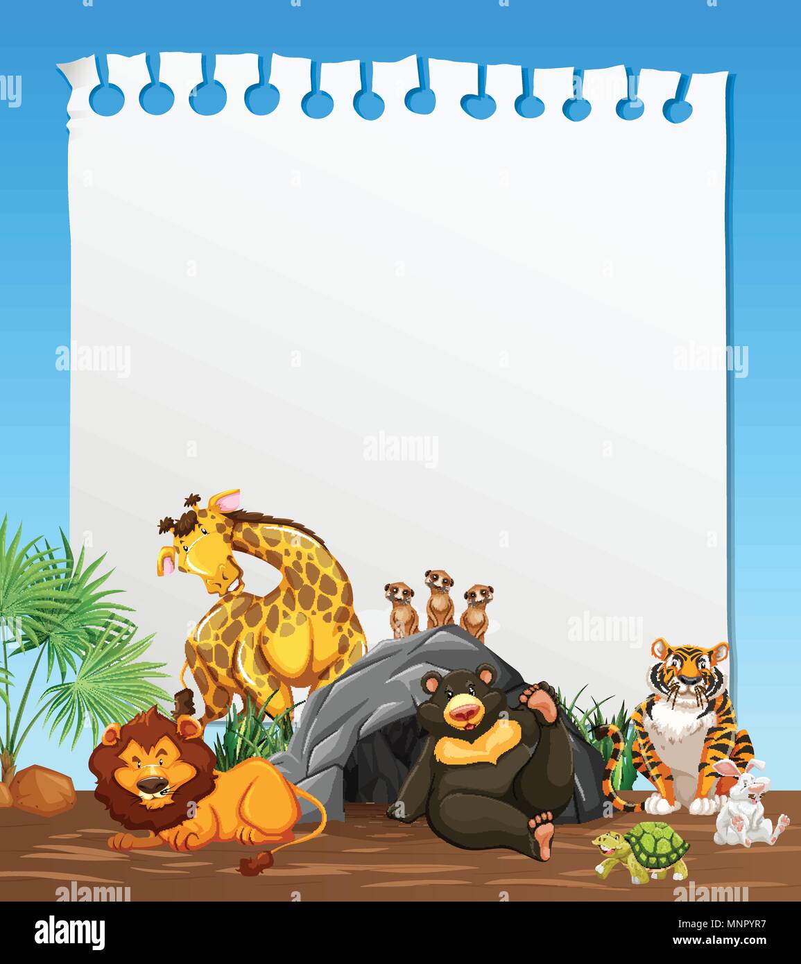 A Note Paper with Animals Theme illustration Stock Vector Image & Art ...