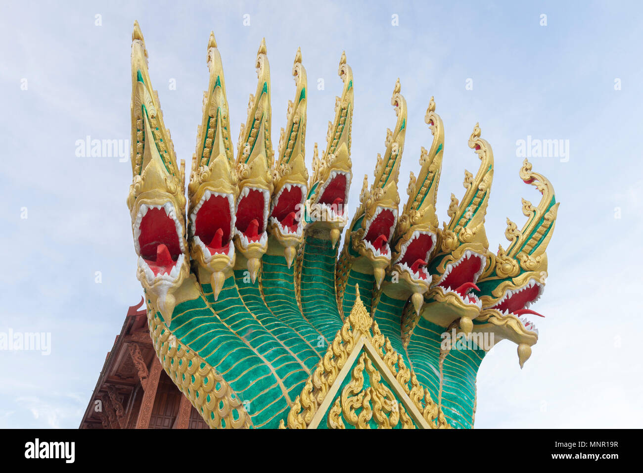 The nine headed naga at Wat Ao Noi, Prachuap Khiri Khan, Thailand Stock Photo