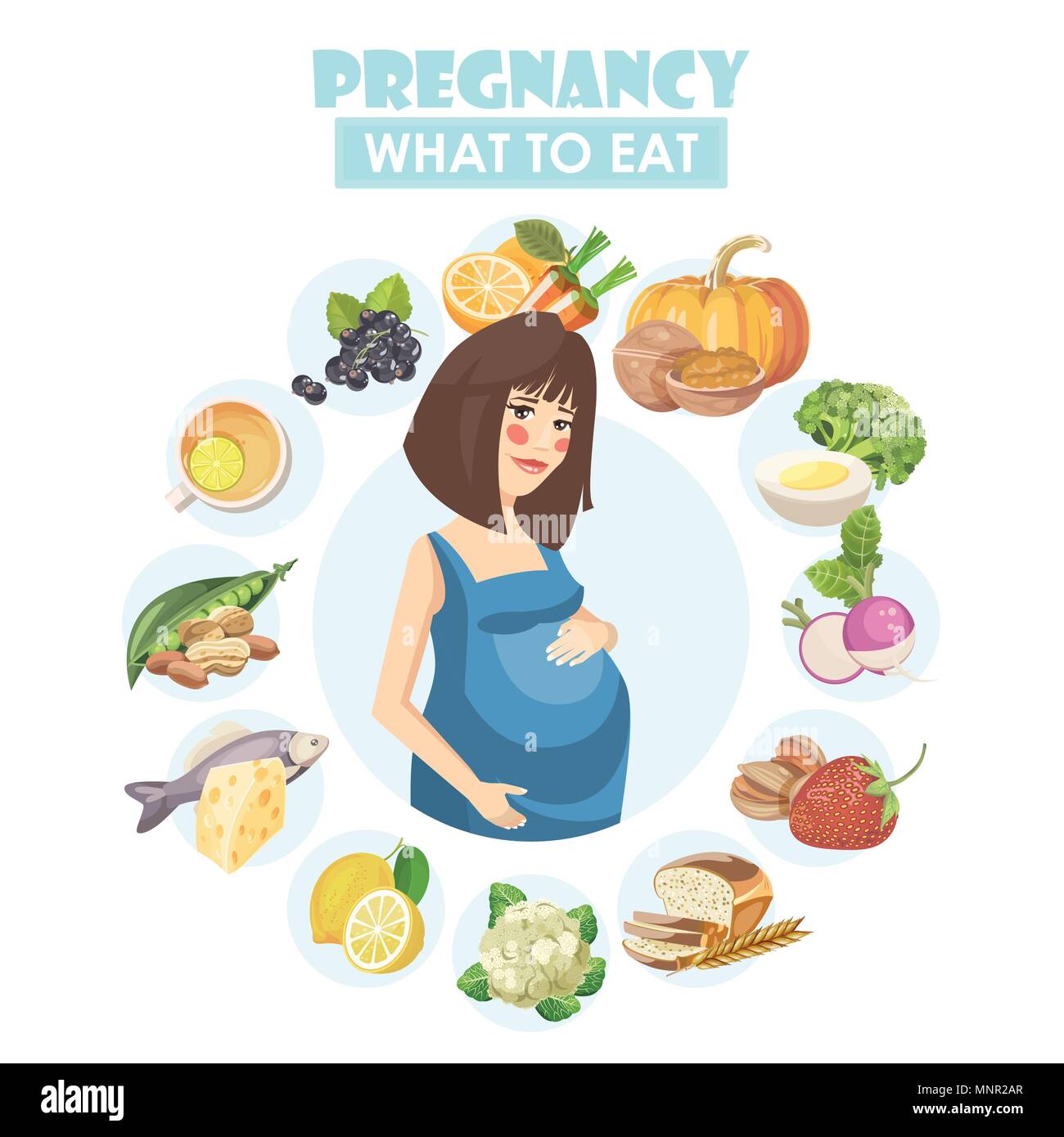 Pregnant woman. Vector colorful illustration with pregnancy ... Pregnant woman. Vector colorful illustration with pregnancy ...