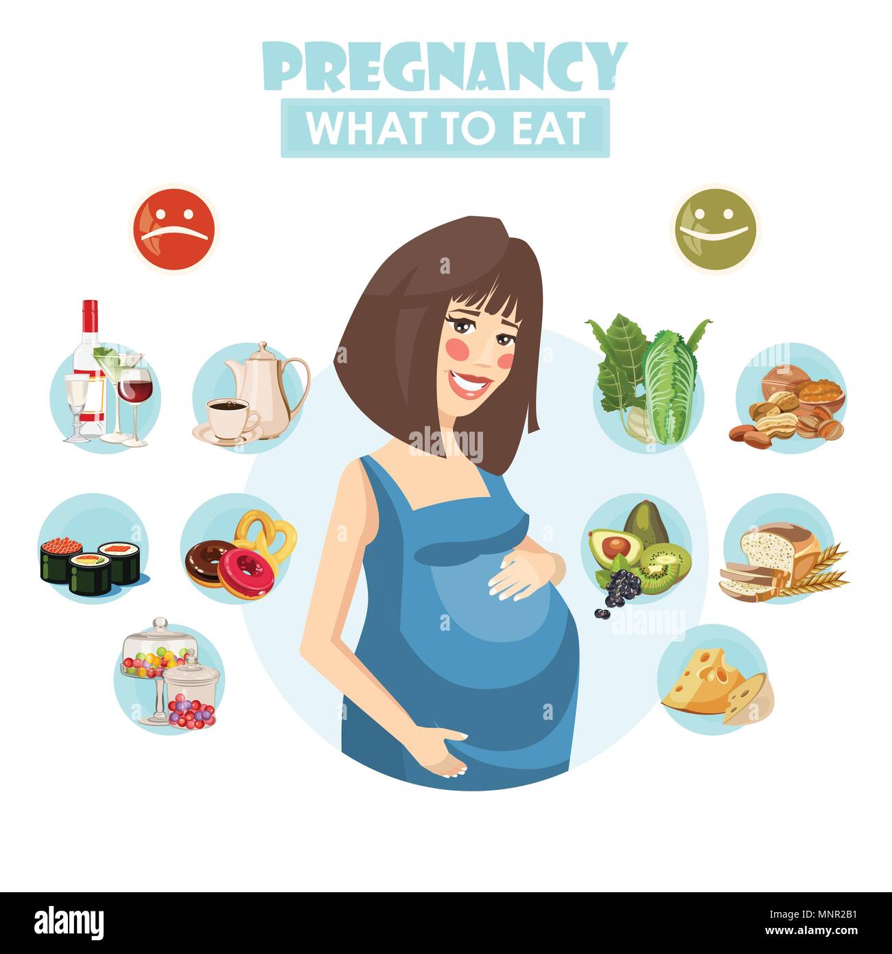 Pregnant woman. Vector colorful illustration with pregnancy ... Pregnant woman. Vector colorful illustration with pregnancy ...