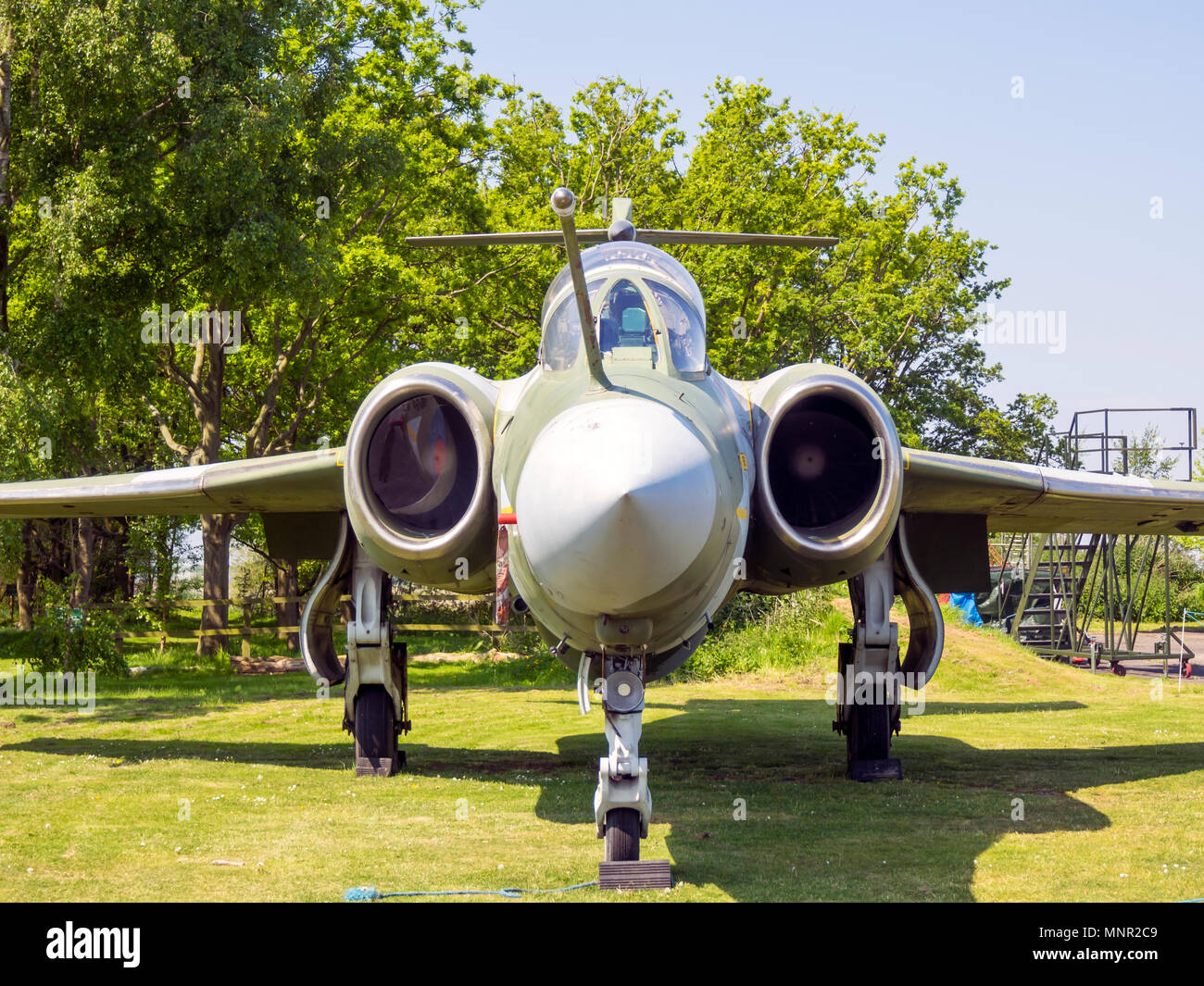 Blackburn Buccaneer carrier-borne attack aircraft that  entered service in 1962 on display at the Yorkshire Air Museum Elvington York UK Stock Photo