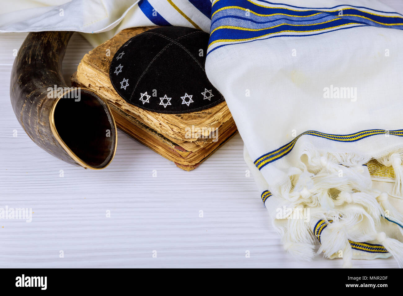 Rosh Hashanah Yom Kippur, shavuot, Hashana jewish New Year, Torah holiday concept with shofar