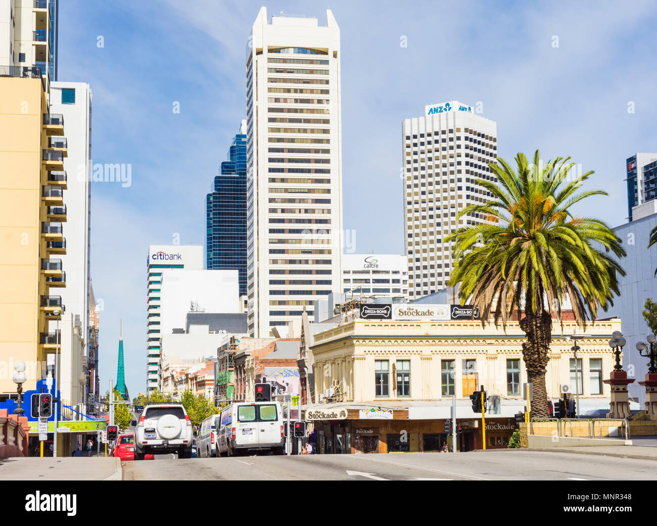 Barrack Street looking towards the CBD, Perth, Western Australia, Australia Stock Photo