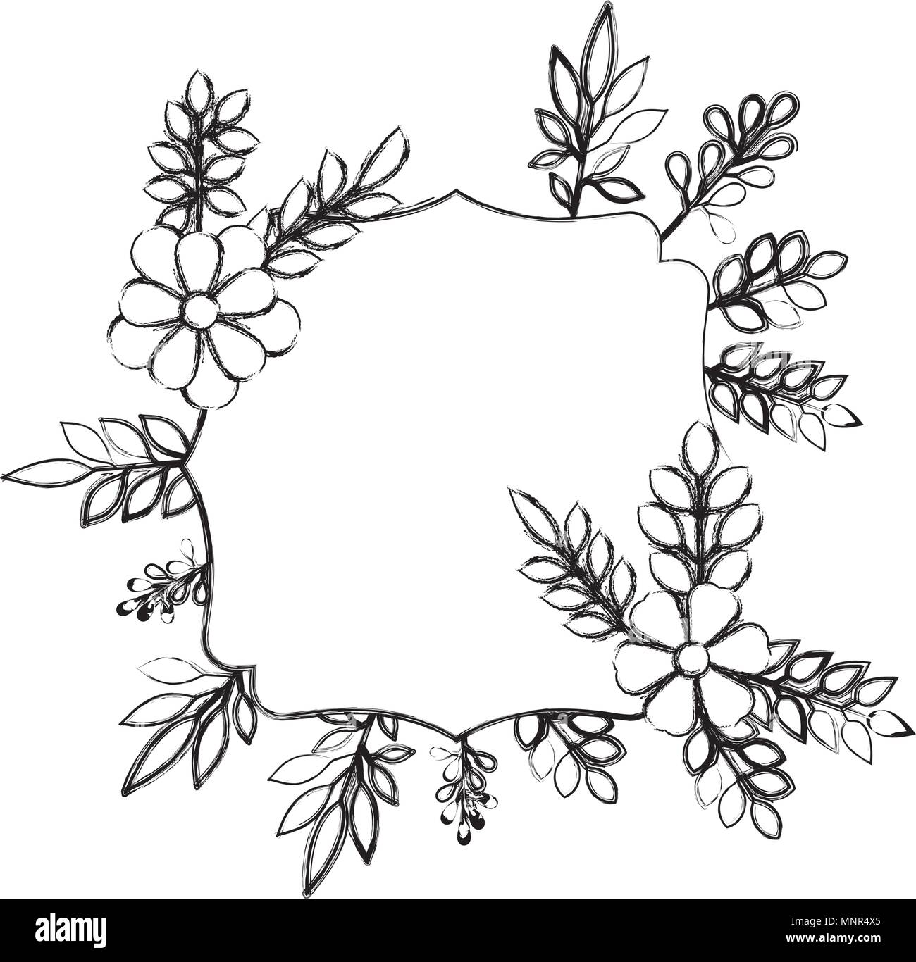 elegant frame with floral decoration Stock Vector Image & Art - Alamy