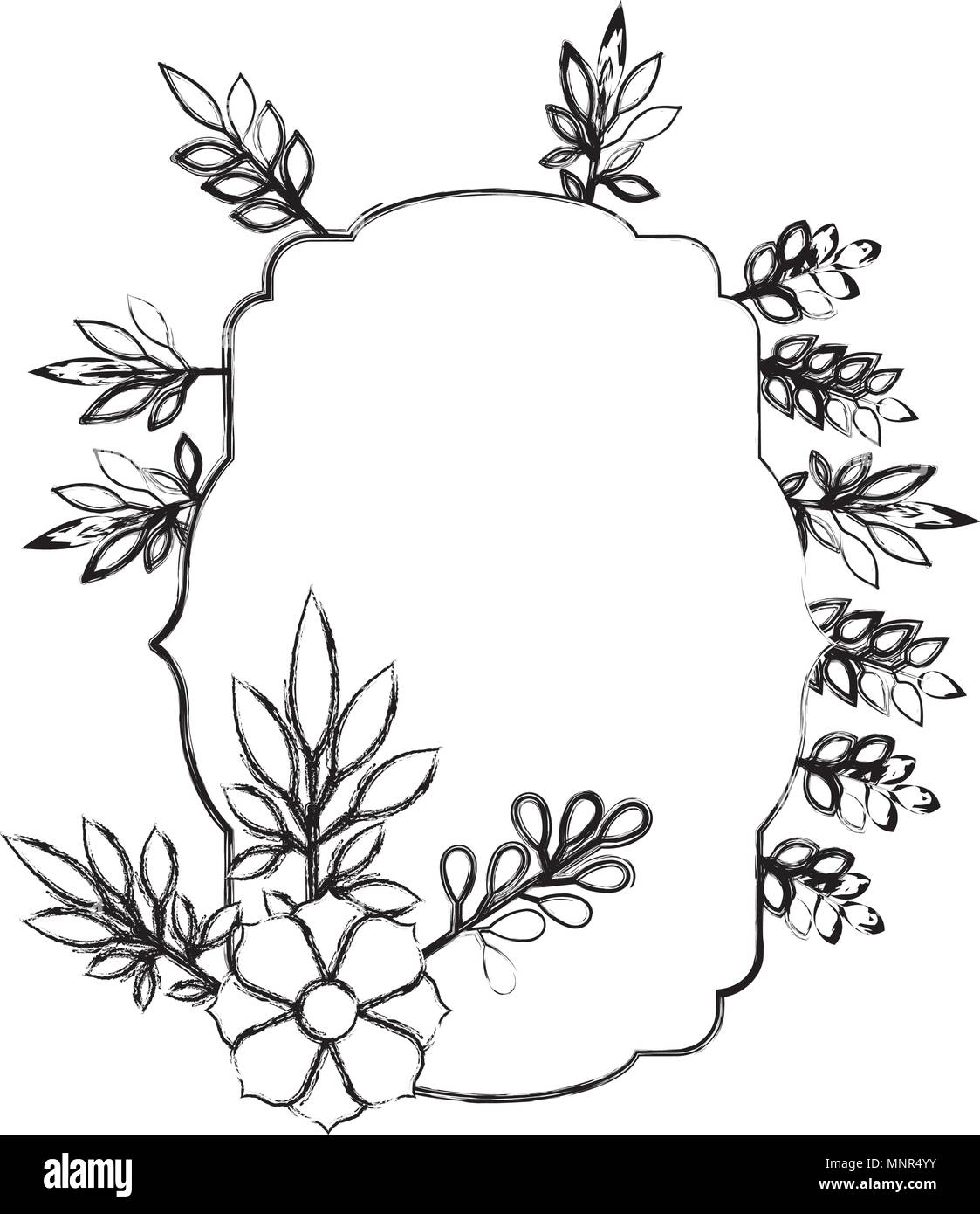 elegant frame with floral decoration Stock Vector Image & Art - Alamy