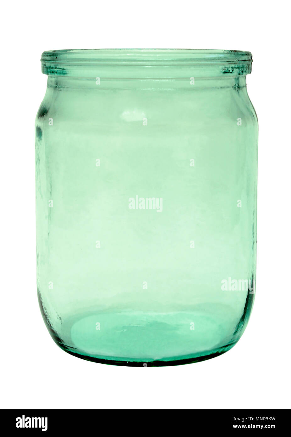 Glass jar for preserving food isolated on white background Stock Photo