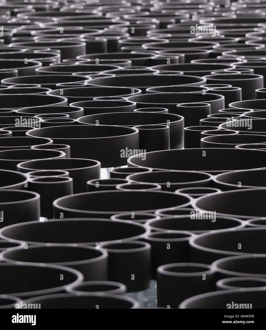 A circular metel decoration on a building Stock Photo