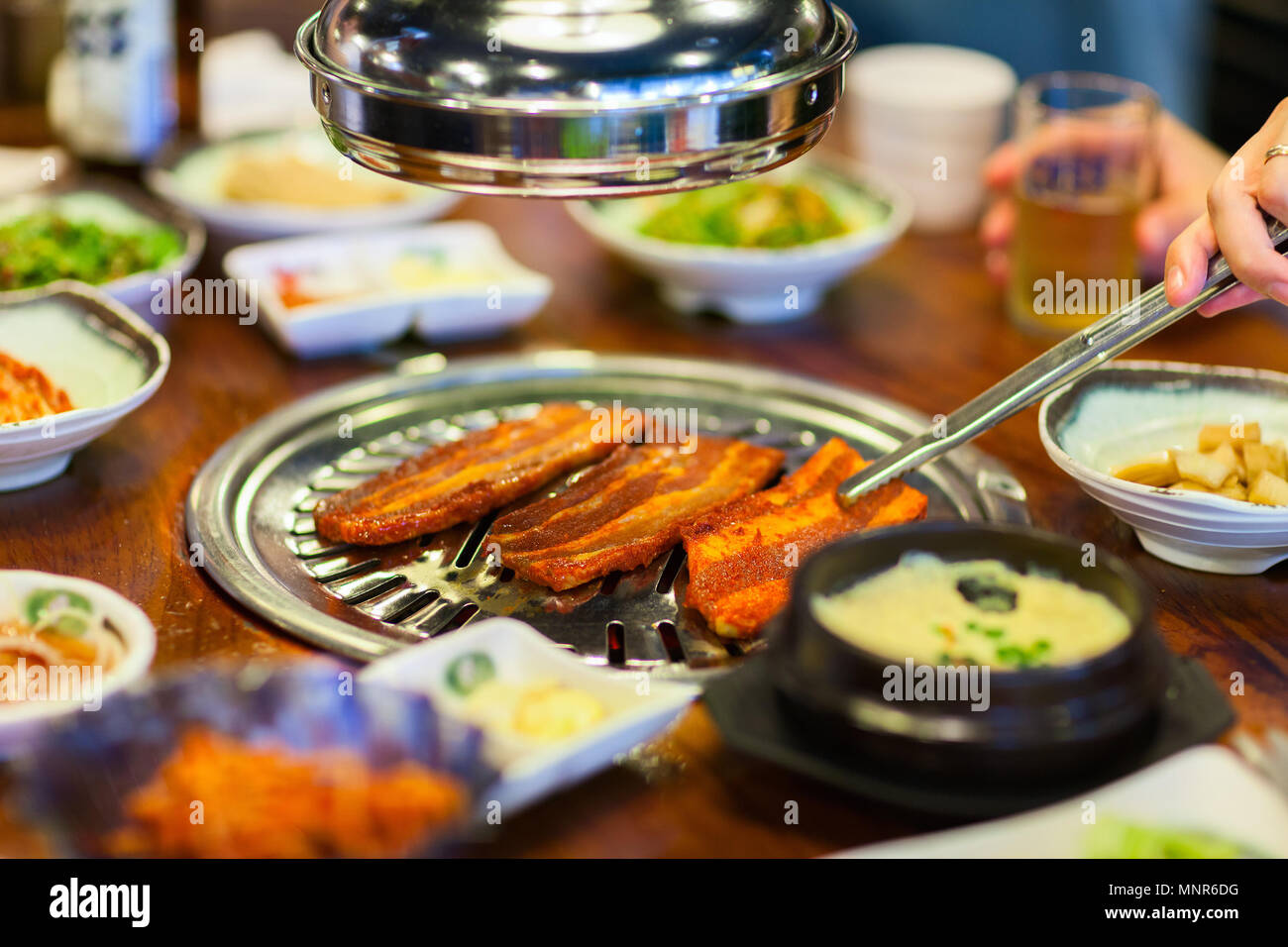 Kimchi Korean cuisine barbecue grill meat and vegetables Stock Photo Alamy