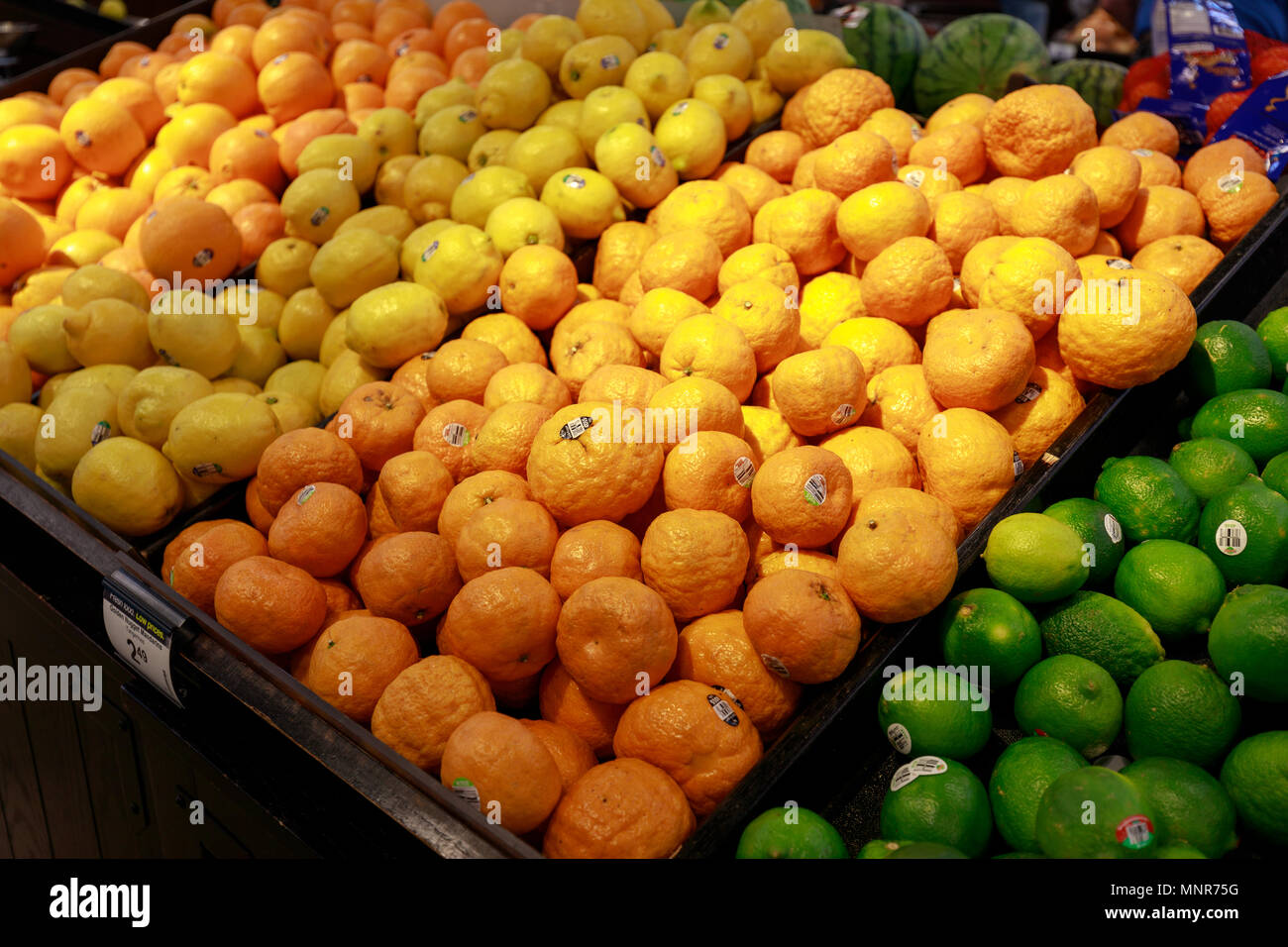 Portland, Oregon May 14, 2018 Fruits and vegetables on display in
