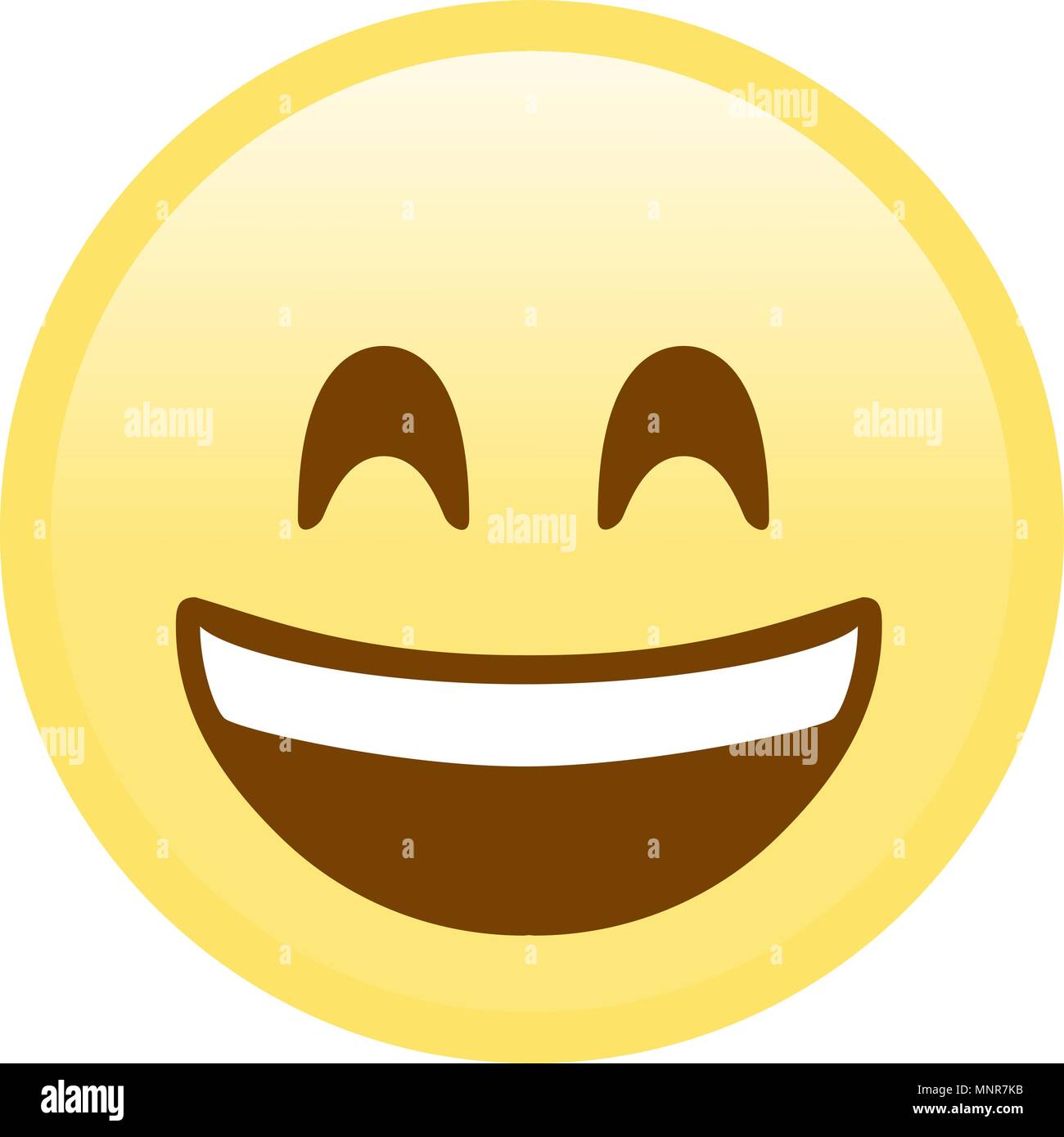 The isolated yellow happy and cheerful face flat icon Stock Vector