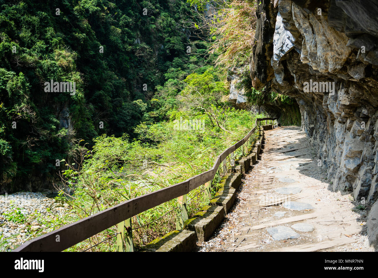 Path of Shakadang trail in taroko gorge national park in Hualien Taiwan Stock Photo