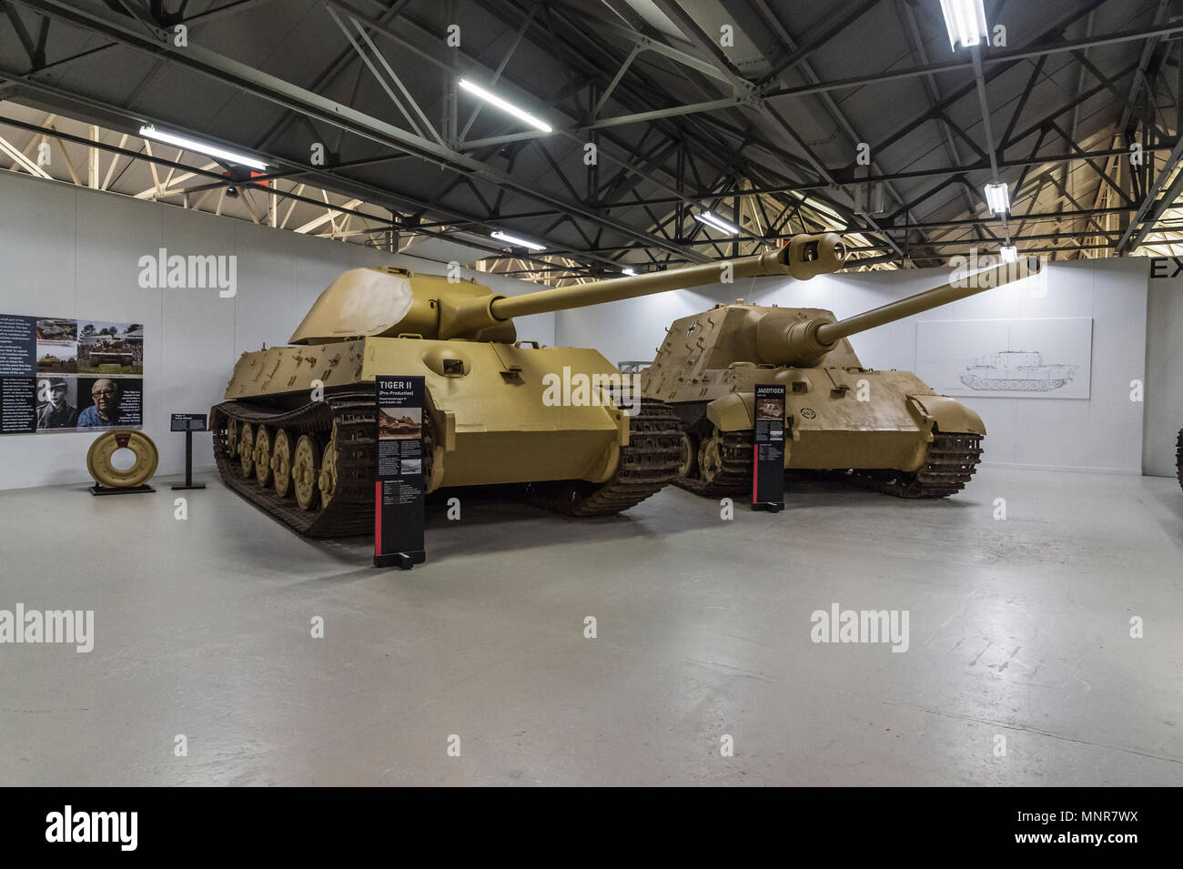 German WWII Tiger Tanks at Bovington Camp Tank Museum Stock Photo