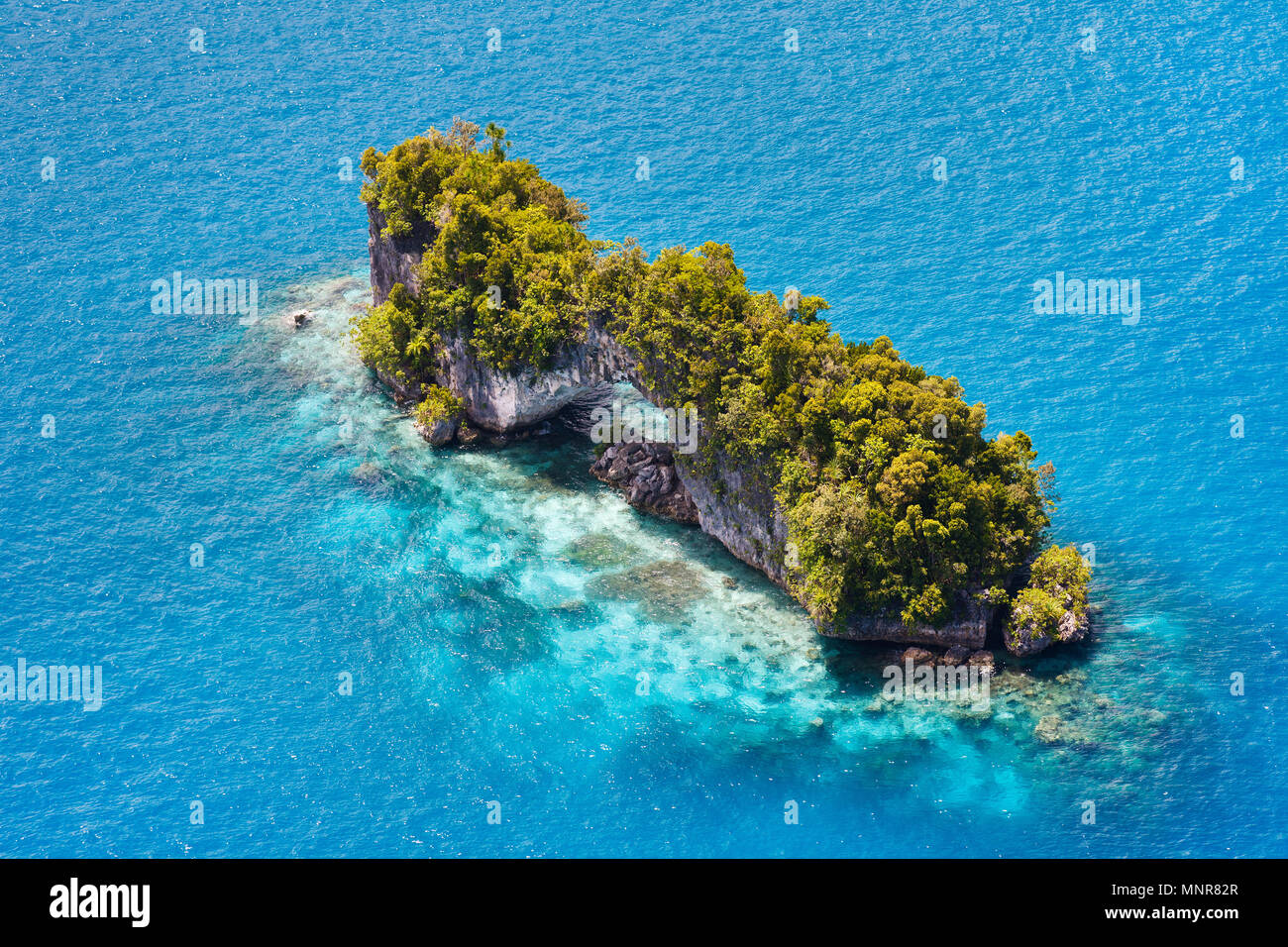Beautiful view of The Arch landmark in Palau from above Stock Photo Alamy