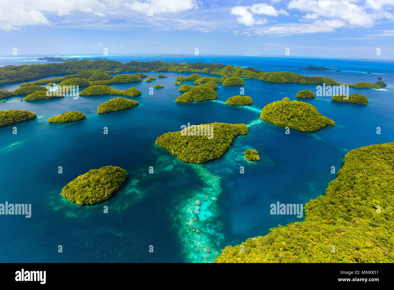 Beautiful view of Palau islands from above Stock Photo