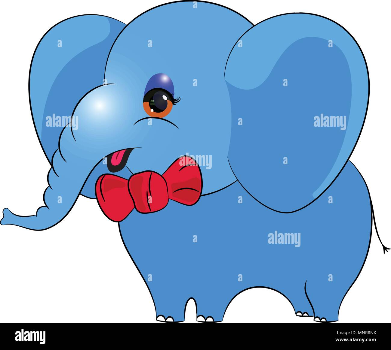 blue elephant vector cute sweet illustration Stock Vector Image & Art ...
