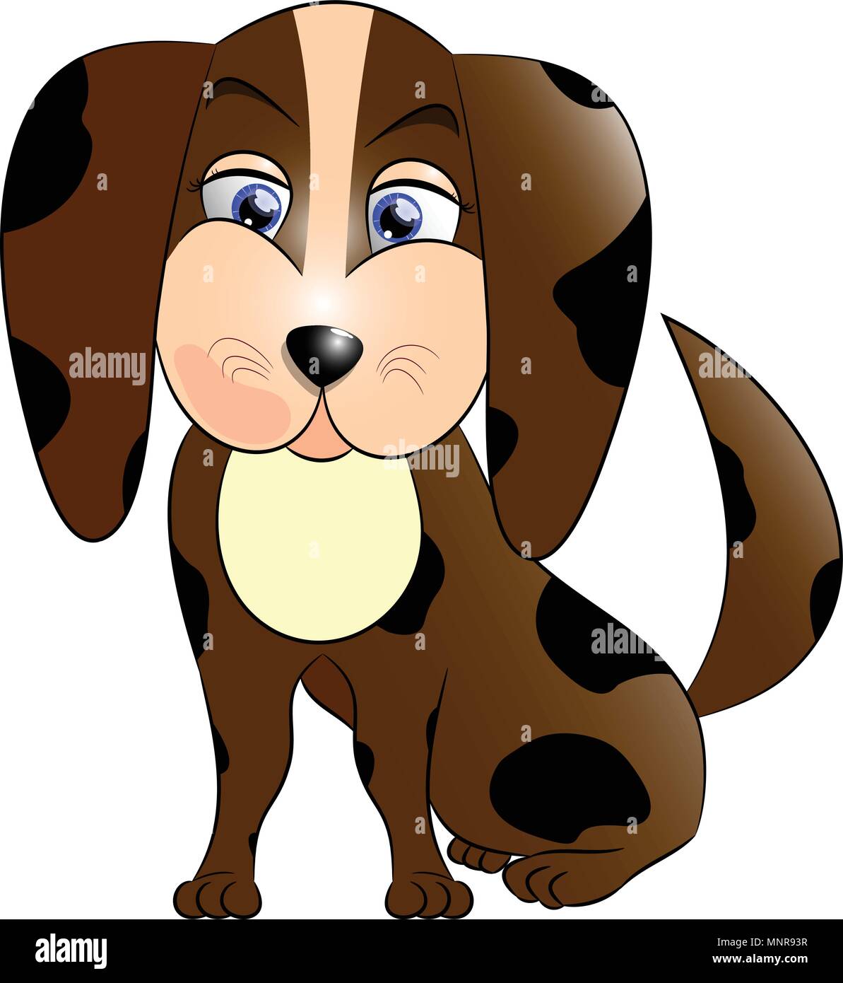 little brown spotted dog vector sweet cute illustration Stock Vector ...