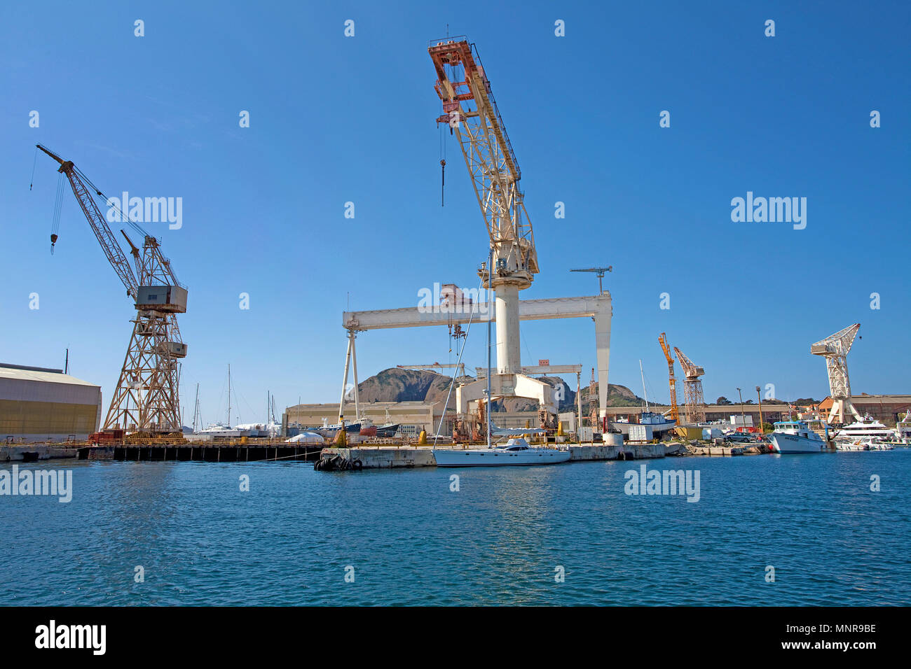 Industrial port of La Ciotat, Bouches-du-Rhone, Provence-Alpes-Côte d’Azur, South France, France, Europe Stock Photo