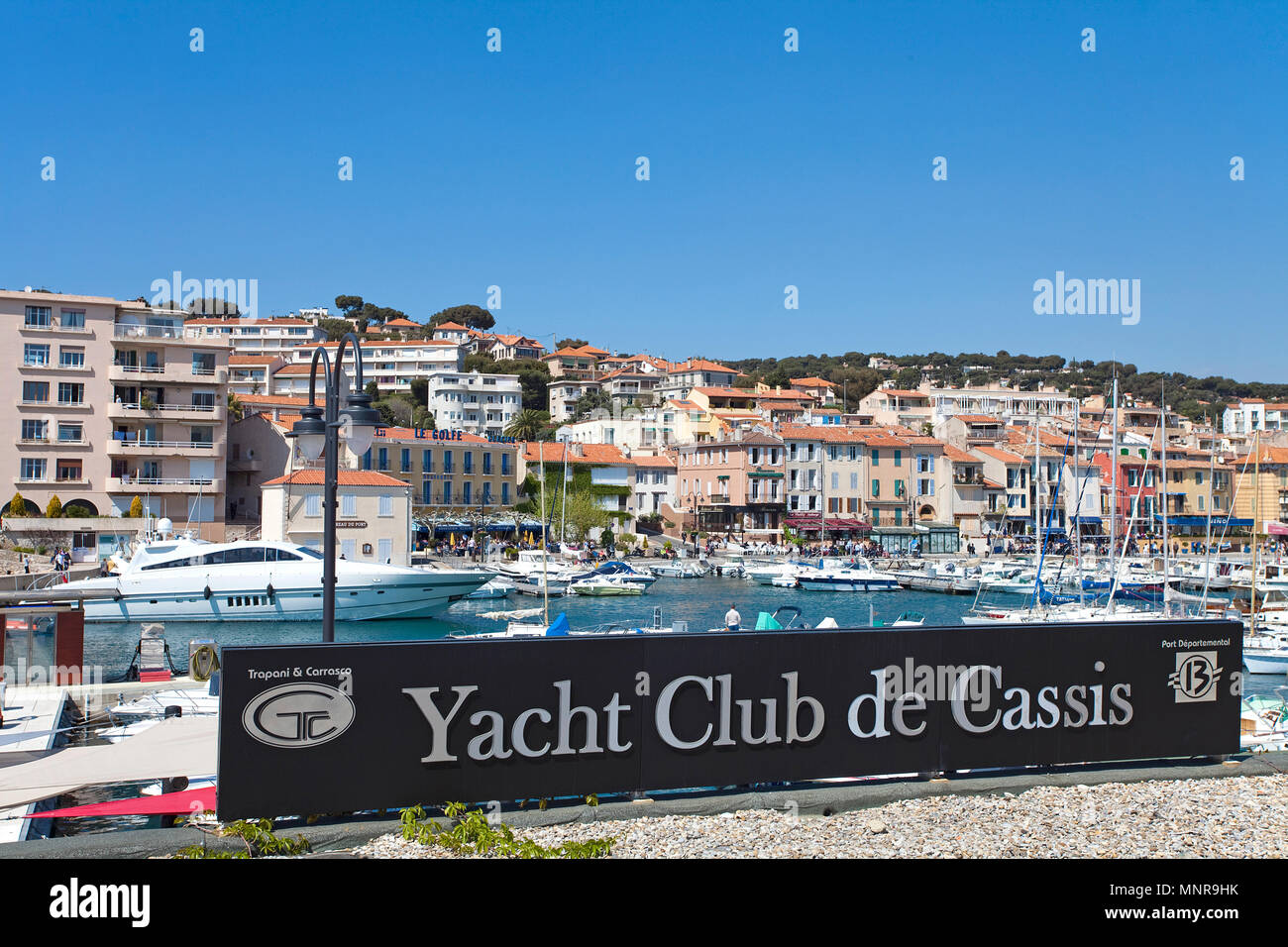 Marina and fishery harbour of Cassis, Bouches-du-Rhone, Provence-Alpes-Côte d’Azur, South France, France, Europe Stock Photo