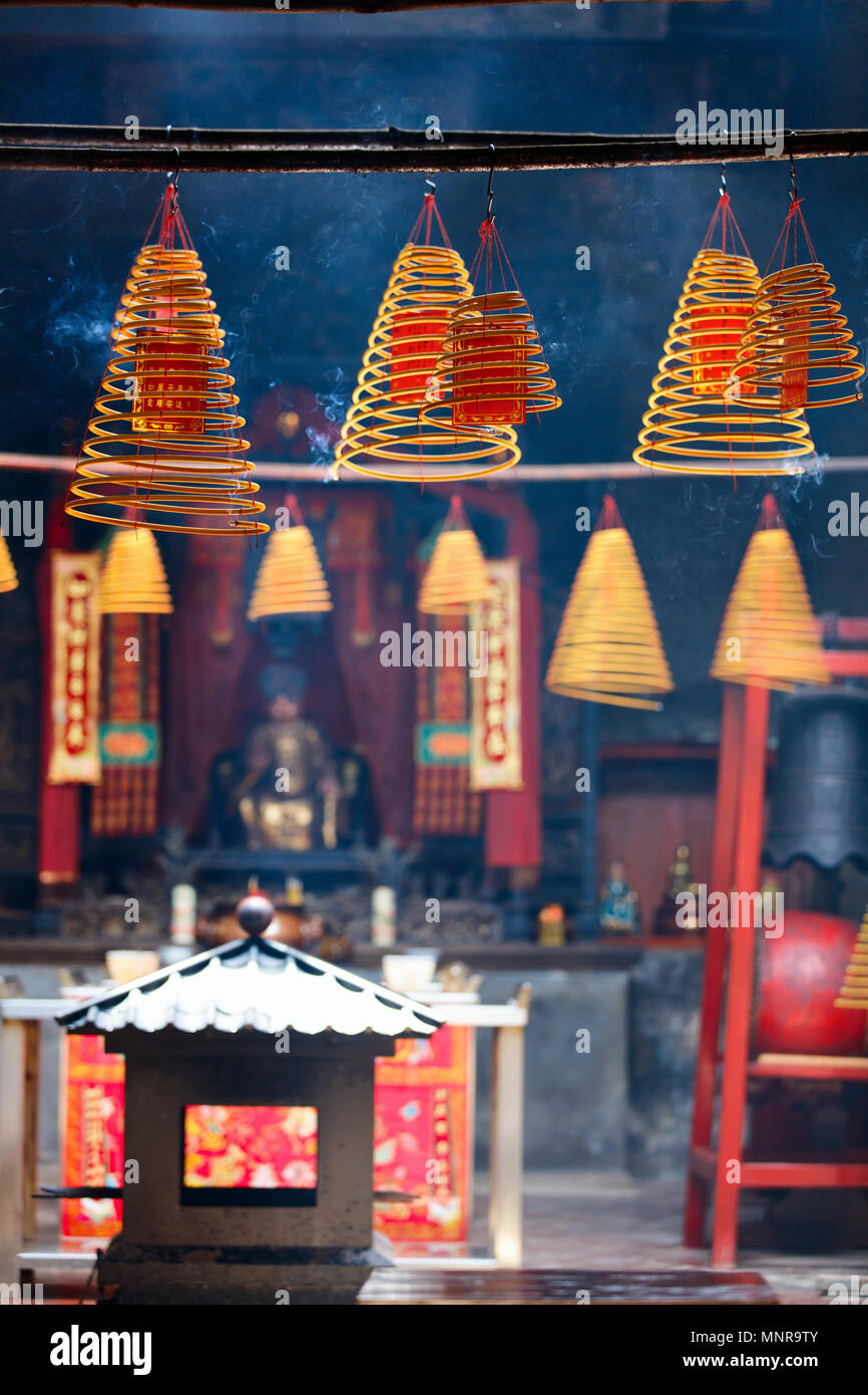 Circular incenses burning in Chinese temple in Macau Stock Photo Alamy