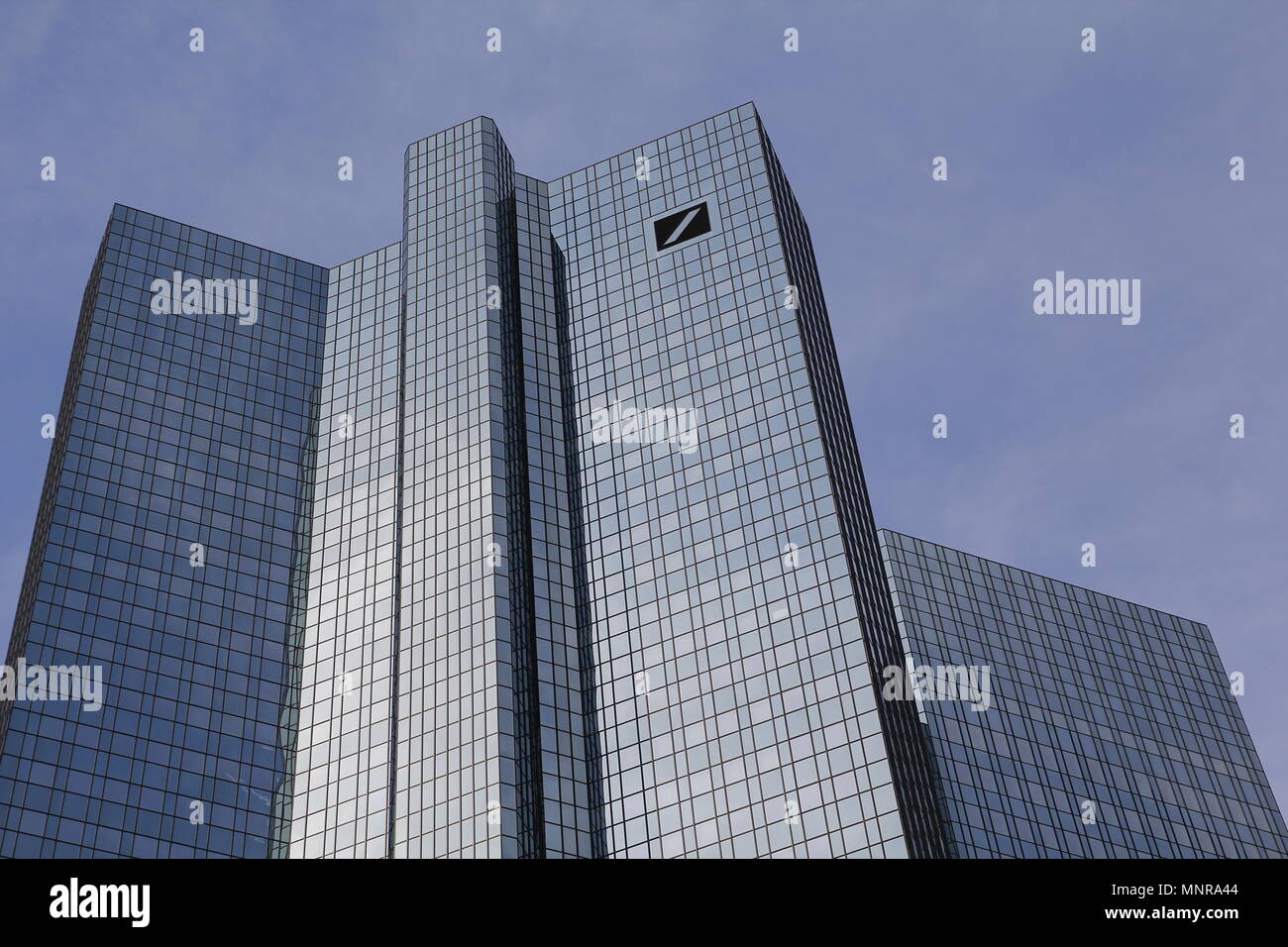 Deutsche Bank headquarters tower, a modern skyscraper in the center of