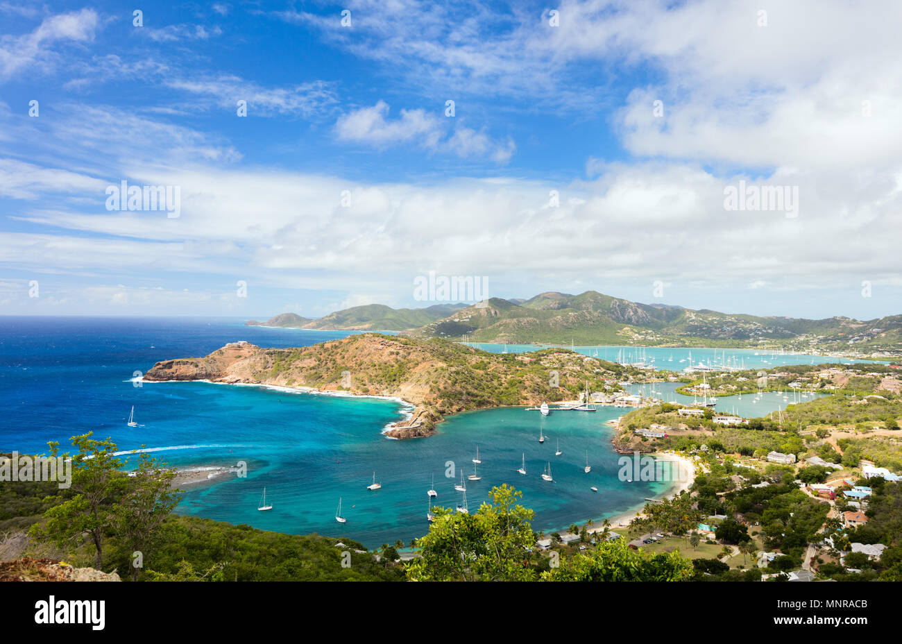View of English Harbor in Antigua from Shirley Heights Stock Photo Alamy
