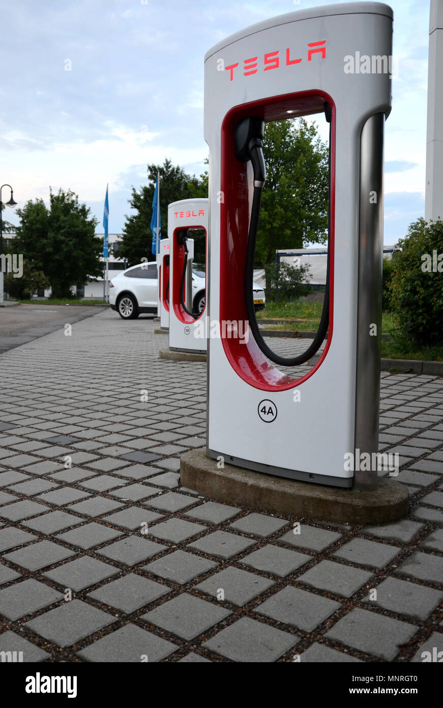 Ellwangen Germany May 15 2018 Tesla Supercharger