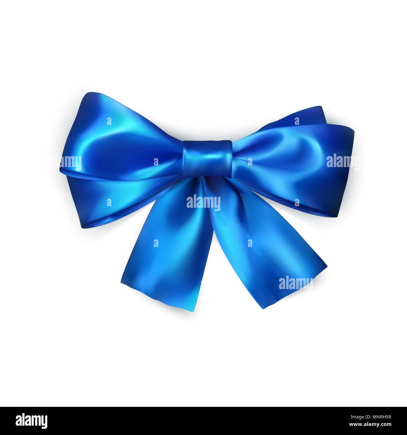 Blue Tied Ribbon Bow Vector 3d Stock Vector (Royalty Free