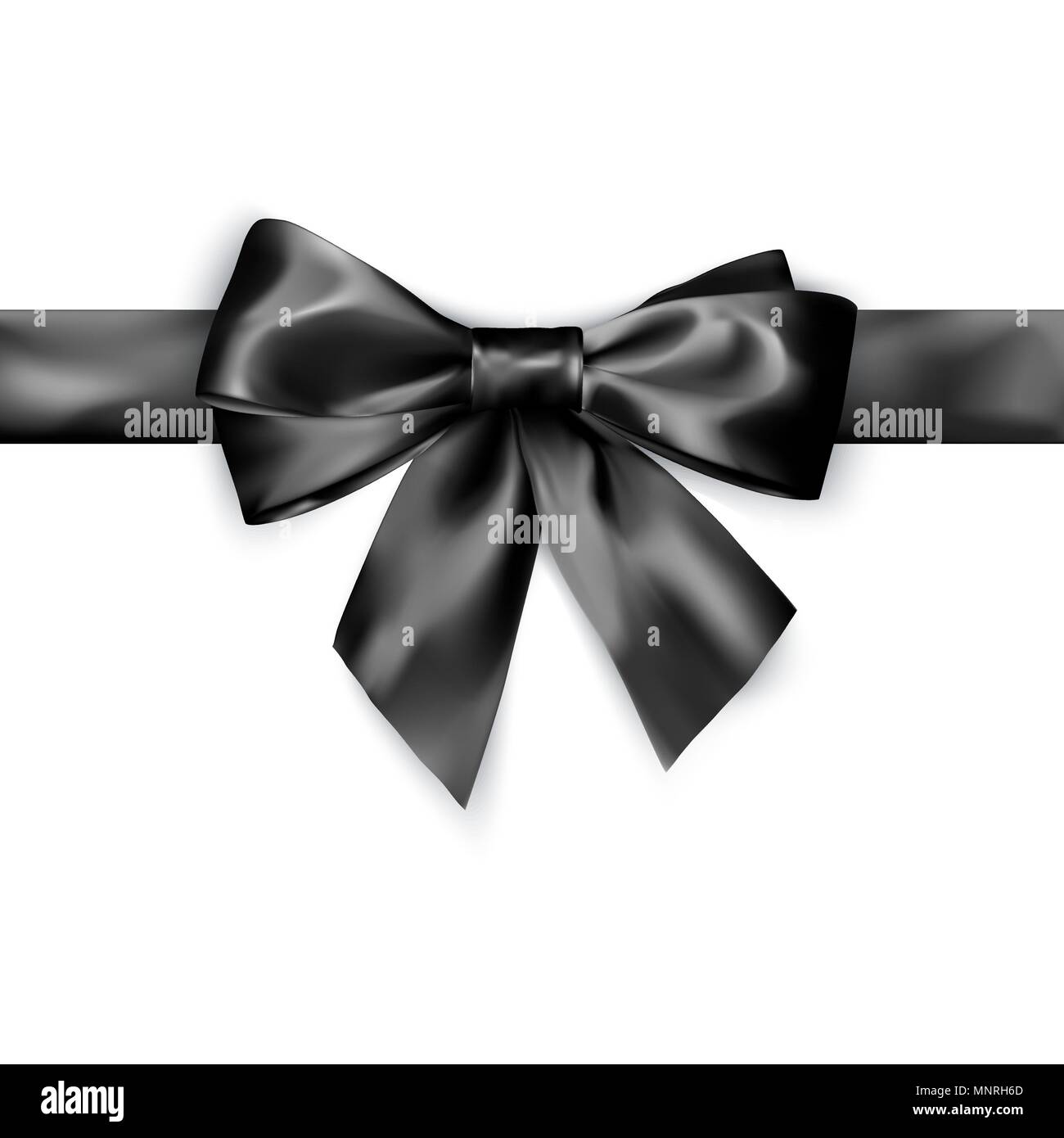 Black Silk Tied Ribbon on White Background. Satin Realistic Bow for  Decoration Gift Package on Christmas Holiday. Dark Wrap for Birthday  Celebration. Decorative Element. Vector Illustration. 6795483 Vector Art at  Vecteezy