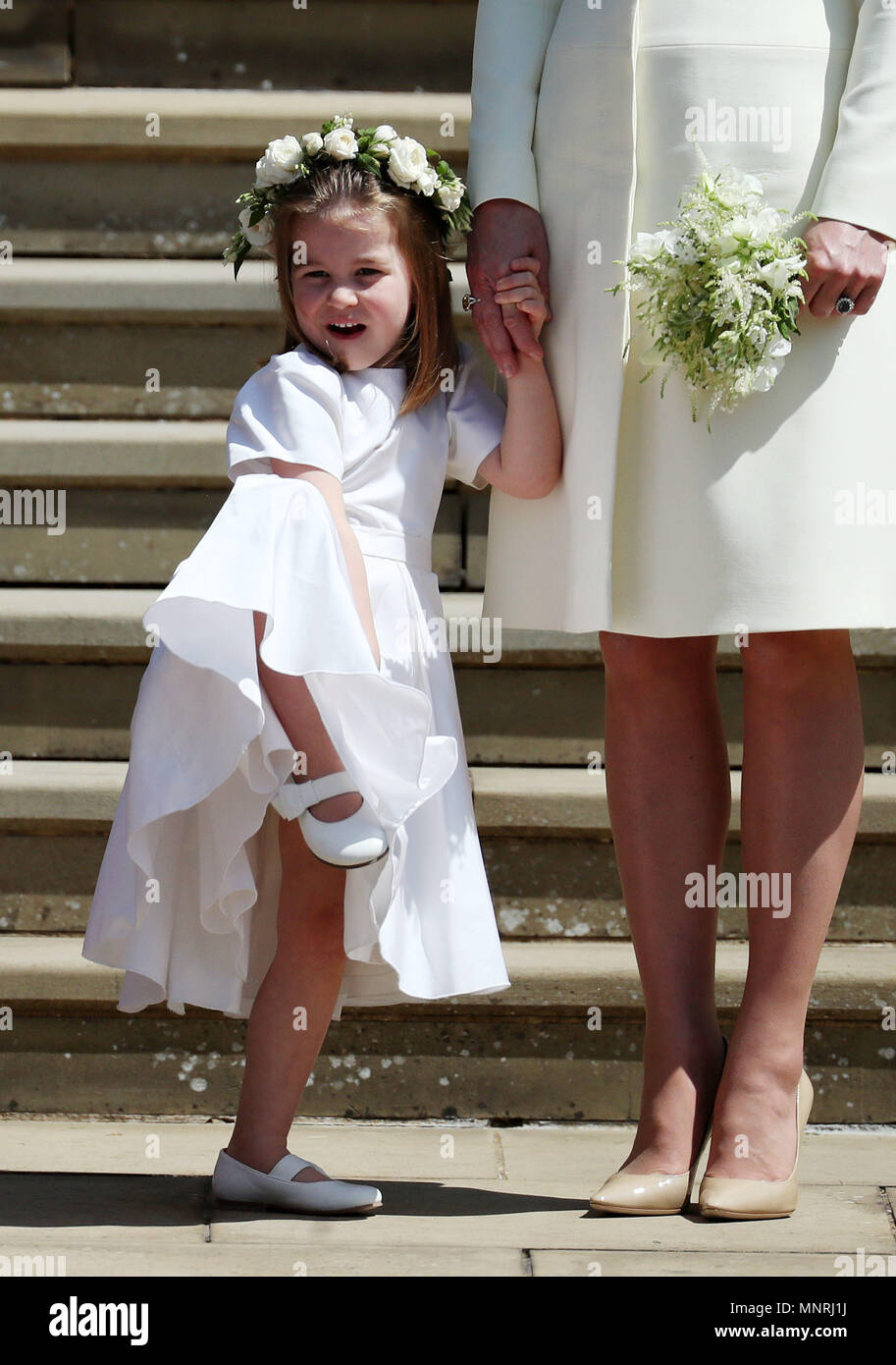 Princess Charlotte on the steps of St George's Chapel in Windsor