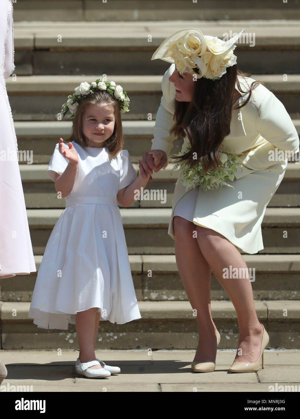 Princess Charlotte and the Duchess of Cambridge on the steps of St ...