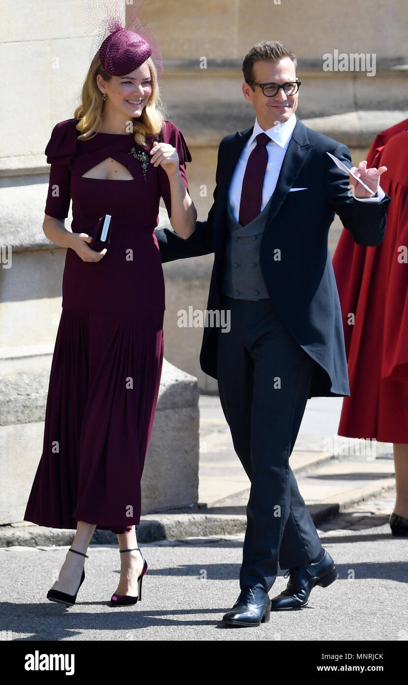 Suits Actor Gabriel Macht And His Wife Jacinda Barrett Arrive At Windsor Castle For The Wedding Of Prince Harry And Meghan Markle Stock Photo Alamy