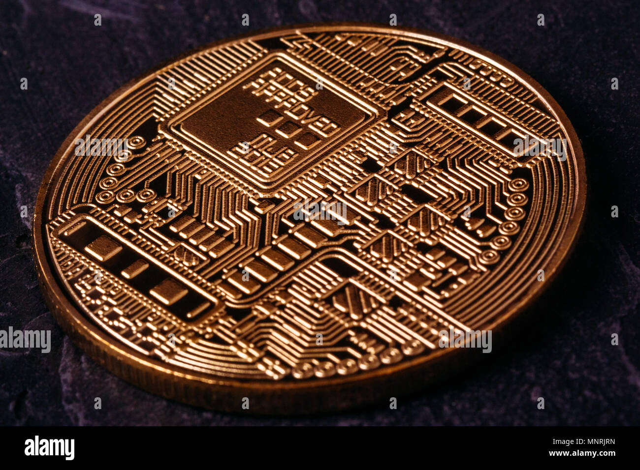 The reverse side of the coin Close-up of the Bitcoin crypto currency Stock  Photo - Alamy