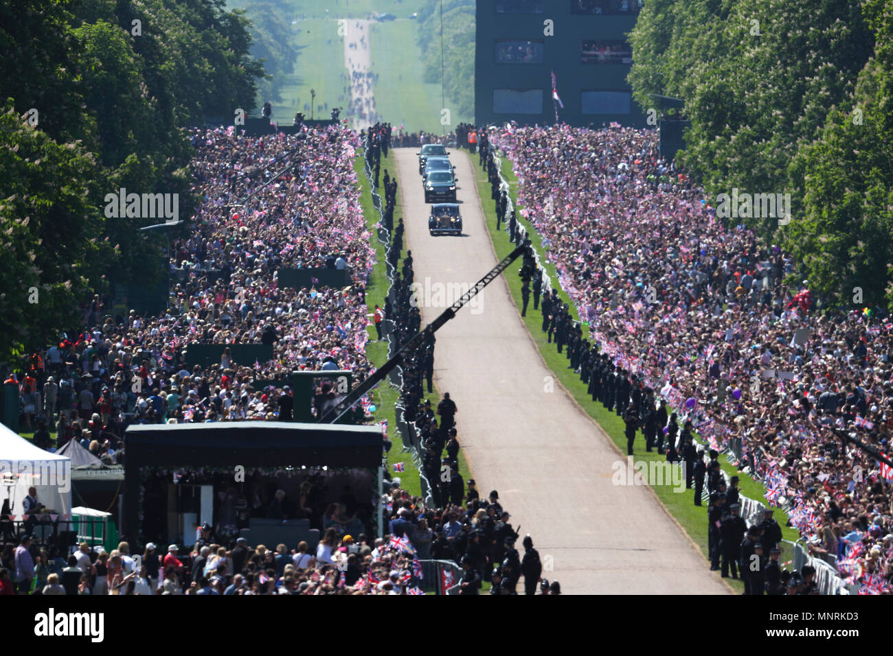 Meghan Markle with her mother Doria Ragland on their way along the Long