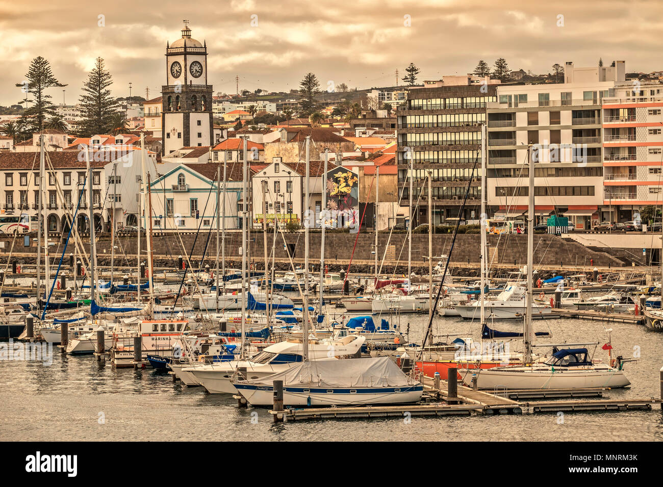 Ponta Delgada Port, Sao Miguel Island, Azores, Portugal Stock Photo
