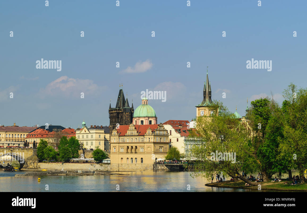 Old Town District in Prague Stock Photo