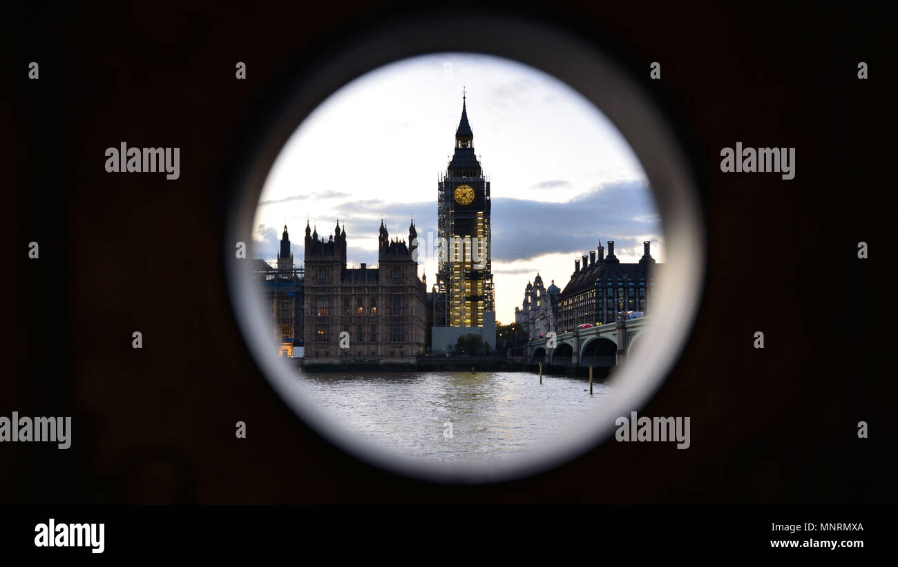 Big Ben through the keyhole, London, UK Stock Photo